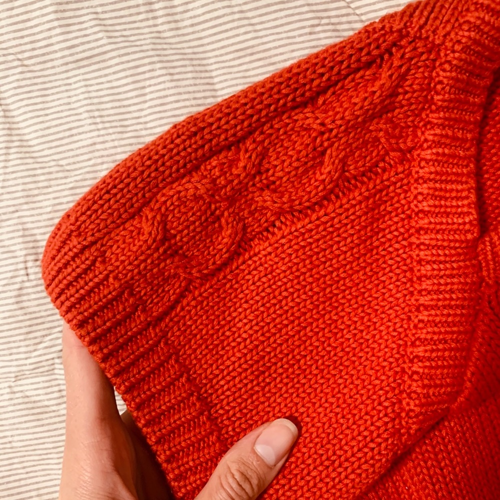 VINTAGE Liz Claiborne red knit cropped sweater - Picture 7 of 8